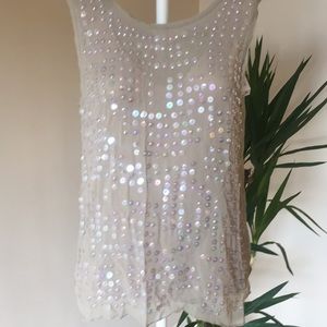 Nicole Miller Artelier Sequin Tank Top Small